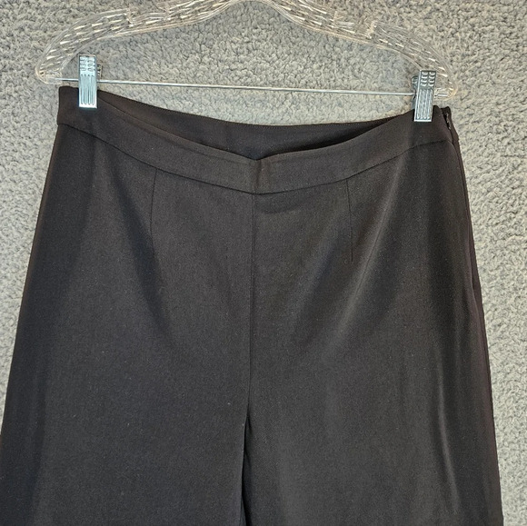Misook Black Crepe Side Zip & Button Straight Leg Casual To Dressy Pants Sz M. - Picture 3 of 11